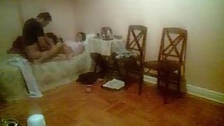Desi mature couple having sex in their bedroom.