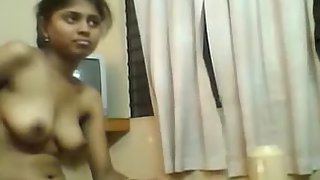 young Indian wife having lunch naked boob fully exposed